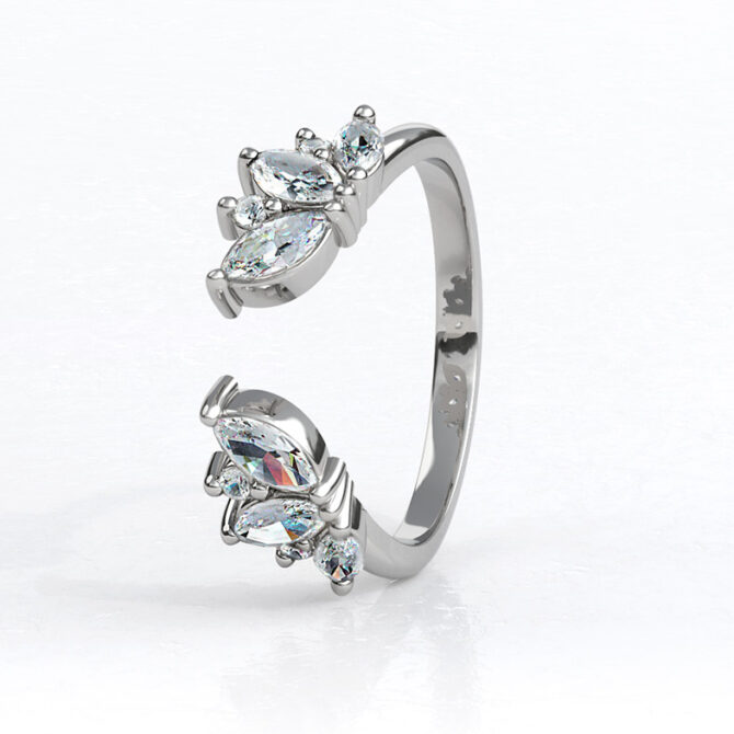 Custom made ladies curved diamond set wedding ring - sb5017 image 01