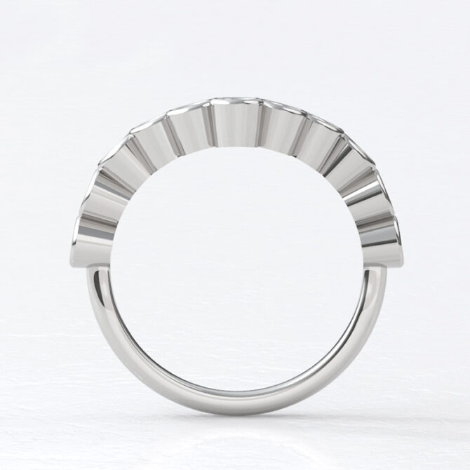 Custom made ladies v-shaped diamond set wedding ring - sb4653 v3 image 01