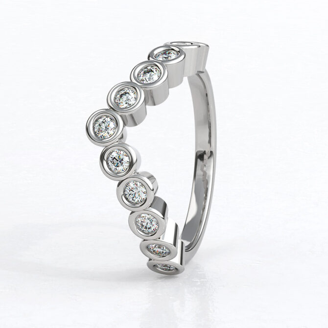 Custom made ladies v-shaped diamond set wedding ring - sb4653 v3 image 02