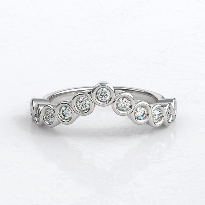 Custom made ladies v-shaped diamond set wedding ring - sb4653 v3 image 03
