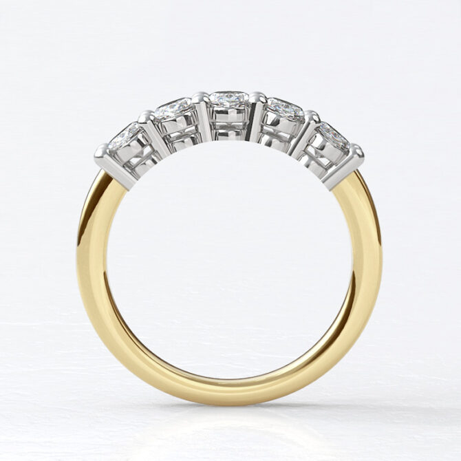 Custom made oval diamond set wedding ring - sb4890 image 01
