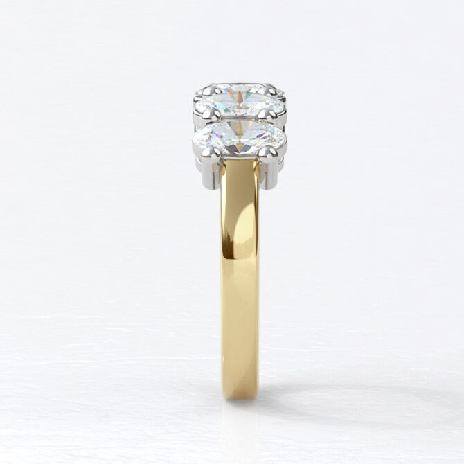 Custom made oval diamond set wedding ring - sb4890 image 02