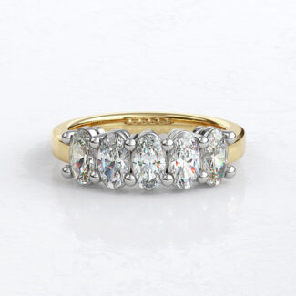 Custom made oval diamond set wedding ring - sb4890 image 03
