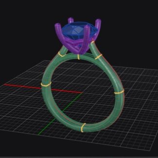 Custom made round 4 claw engagement ring - SB4825 image 02