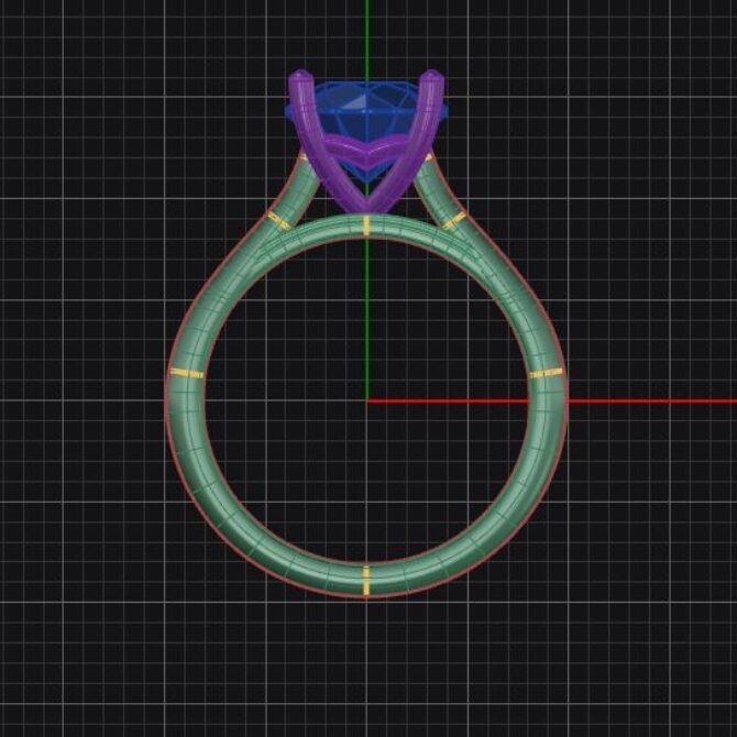 Custom made round 4 claw engagement ring - SB4825 image 03