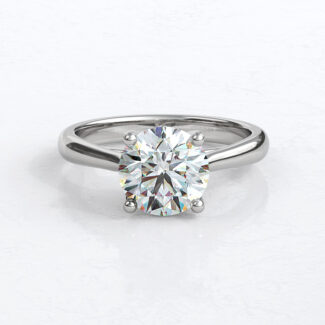 Custom made round 4 claw tulip solitaire engagement ring - sb4954v2 image 03
