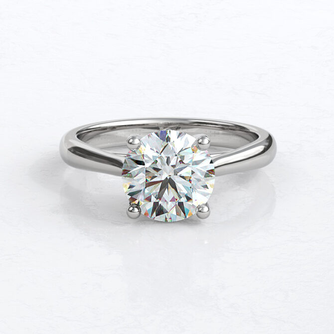 Custom made round 4 claw tulip solitaire engagement ring - sb4954v2 image 03