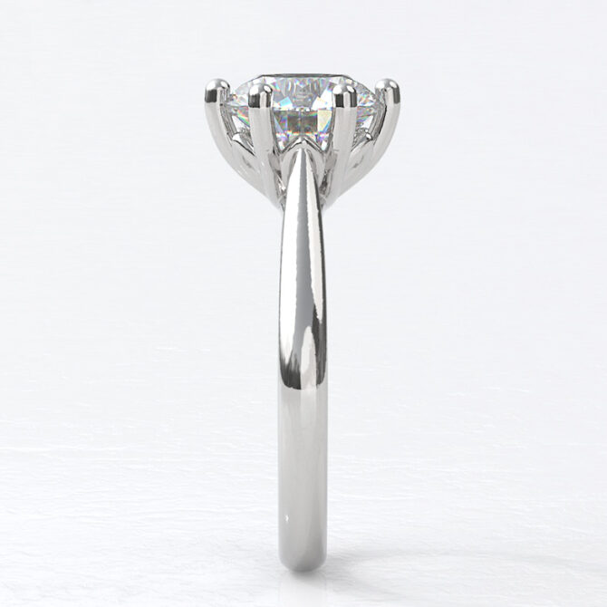 Custom made round 6 claw tulip solitaire engagement ring - sb4954v1 image 02
