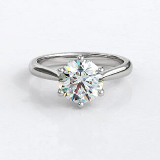Custom made round 6 claw tulip solitaire engagement ring - sb4954v1 image 03