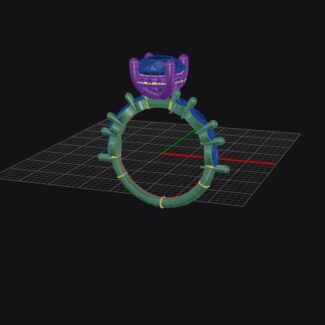 Custom made round and marquise side stone engagement ring - sb5014 ring 1 4.25x2.25mm marquise image 2