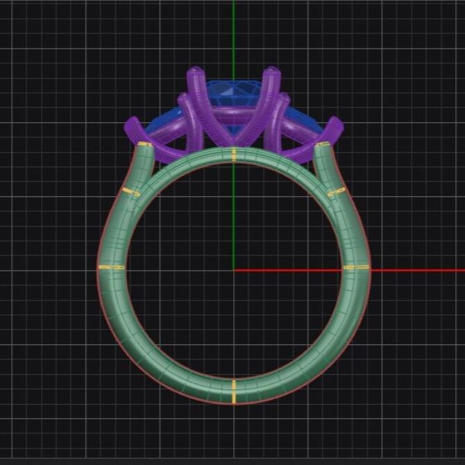Custom made round and marquise three stone engagement ring - sb4999 image 3