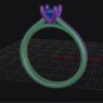 Custom made round cut side stone engagement ring - sb4652 v3 quick image 02