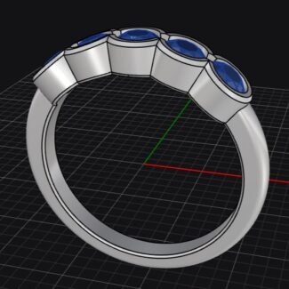 Custom made round five stone diamond set wedding ring - sb4790 image 02
