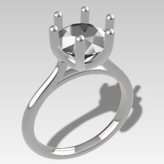 Custom made round six claw solitaire engagement ring - SB4902 image 02