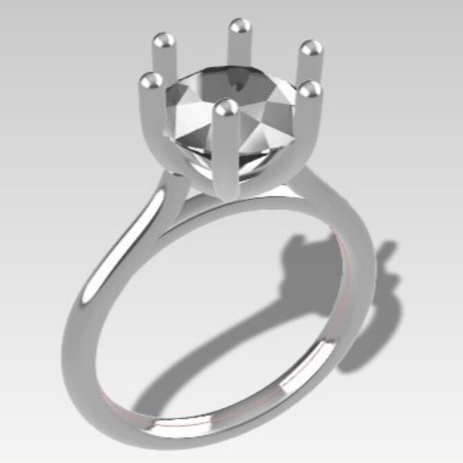 Custom made round six claw solitaire engagement ring - SB4902 image 02