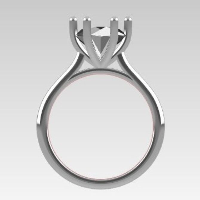 Custom made round six claw solitaire engagement ring - SB4902 image 03