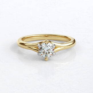 Custom made round six claw solitaire engagement ring - sb4787 image 03