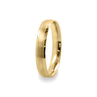 GWR2008 Gents Pattern Sides Polished Yellow Gold Wedding Ring