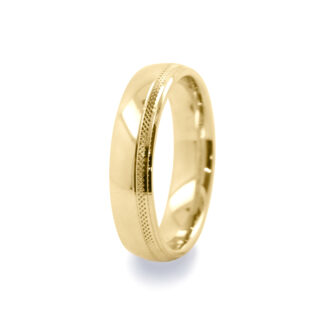 GWR2035 Gents Weave Effect Gents Yellow Gold Wedding Ring