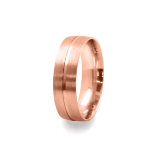 GWR2085 Gents Centre Line Rose Gold Wedding Ring