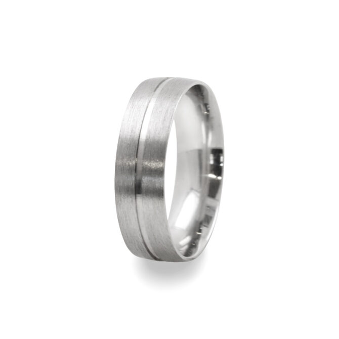 GWR2085 Gents Middle Cut Platinum Palladium Wedding Ring