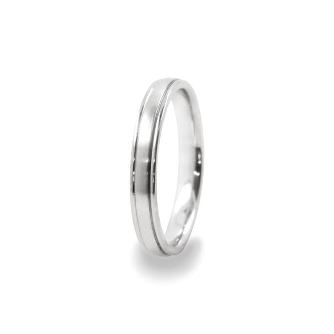GWR2086 Gents Middle Brushed Platinum Palladium Wedding Ring