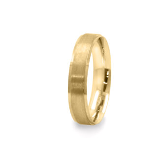 GWR2095 Gents Raised Brushed Yellow Gold Wedding Ring