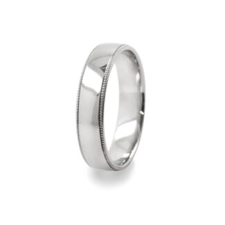 GWR2096 Gents Sides Milgrain Effect Platinum Palladium Wedding Ring