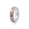GWR3017 Gents 5mm 9k Rose Gold & Palladium Side Milgrain Effect Wedding Ring