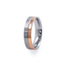 GWR3032 Gents 5mm 9k Rose Gold & Palladium Side Brushed Wedding Ring