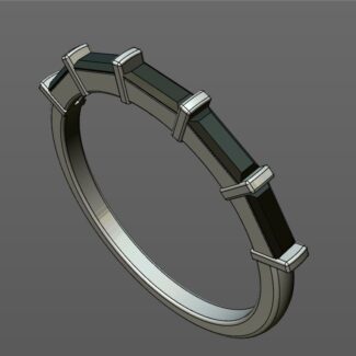 Custom Made Baguette Cut Wedding Ring SB3384 image 2