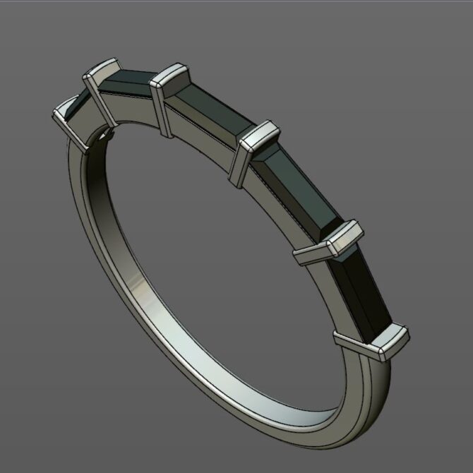 Custom Made Baguette Cut Wedding Ring SB3384 image 2