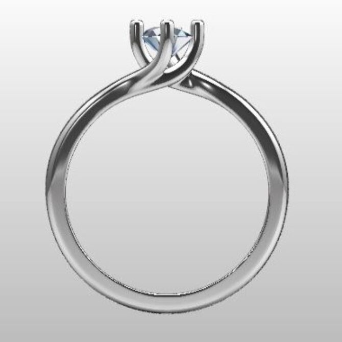 Custom Made Compass Style Round Cut Solitaire Engagement Ring SB3301 image 3