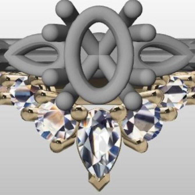 Custom Made Curved Diamond Set Wedding Ring SB3355 image 1