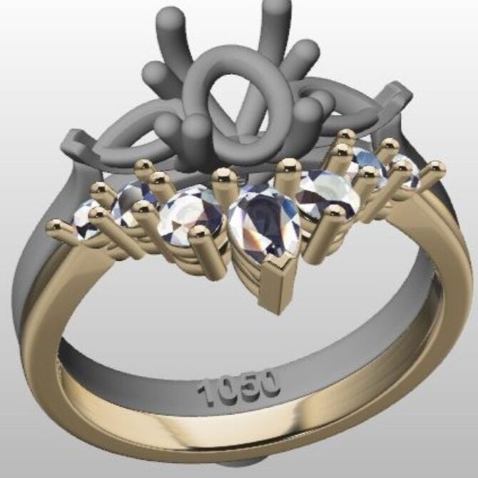 Custom Made Curved Diamond Set Wedding Ring SB3355 image 2