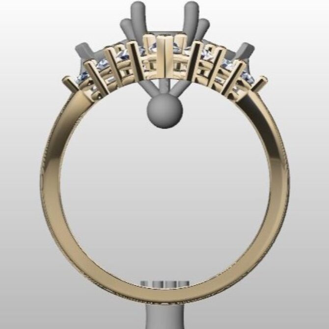 Custom Made Curved Diamond Set Wedding Ring SB3355 image 3
