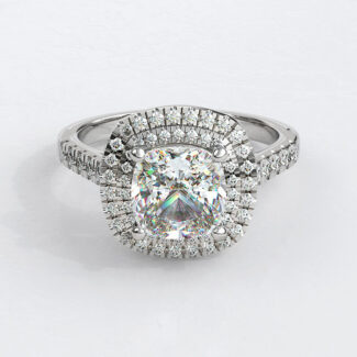 Custom Made Cushion Cut Side Stone Engagement Ring SB3744 image 1