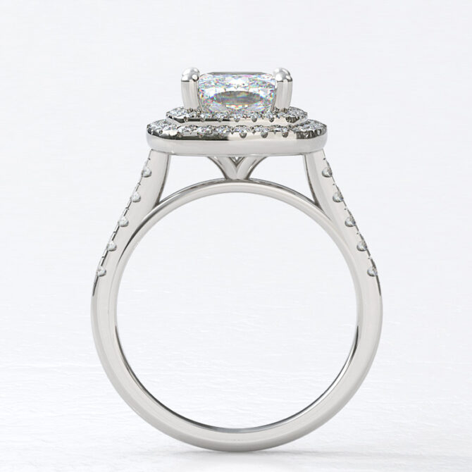 Custom Made Cushion Cut Side Stone Engagement Ring SB3744 image 2