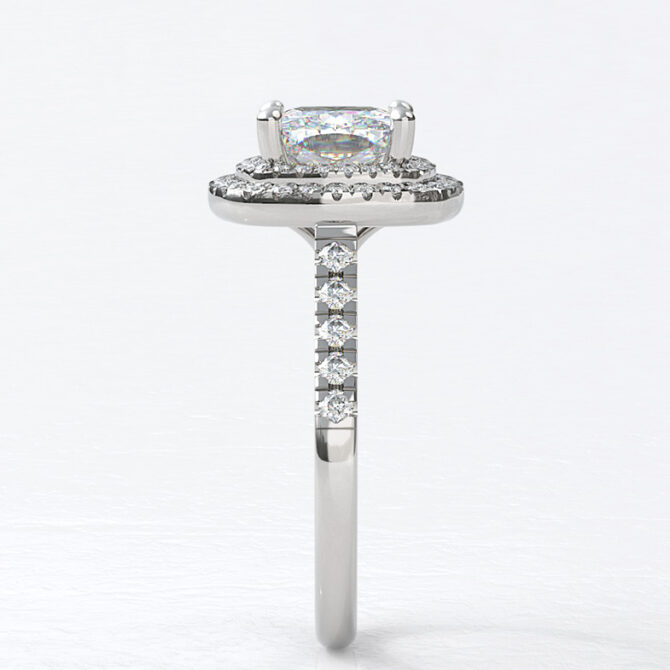 Custom Made Cushion Cut Side Stone Engagement Ring SB3744 image 3