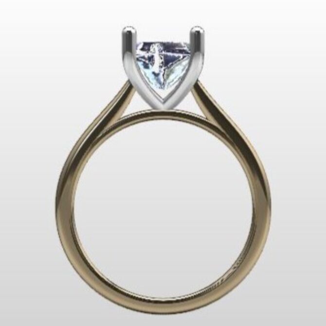 Custom Made Cushion Cut Solitaire Engagement Ring SB3333 image 3