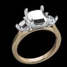 Custom Made Cushion Cut Three Stone Engagement Ring SB3737 image 2
