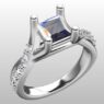 Custom Made Cushion Cut Twisted Side Stone SB3293 image 2