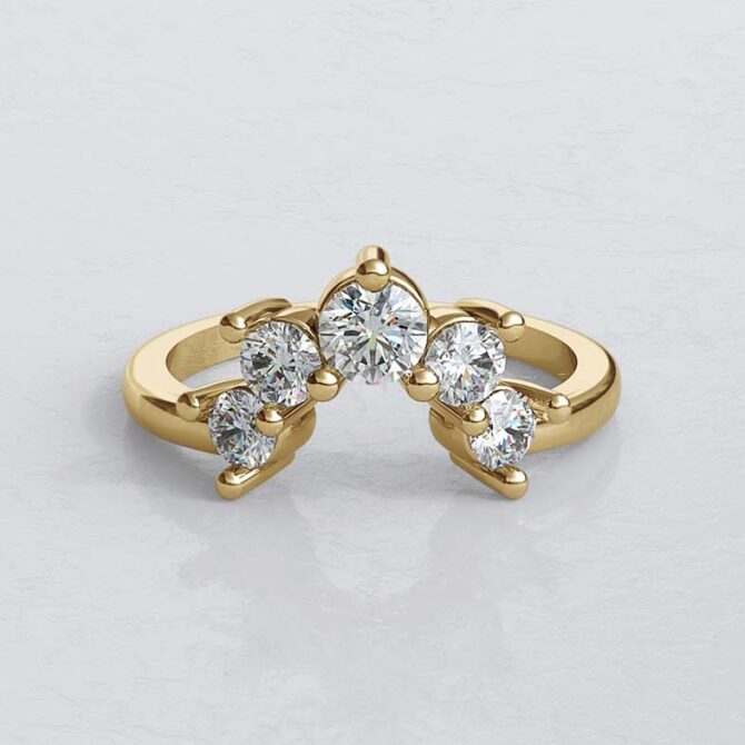 Custom Made Diamond Set Curved Wedding Ring SB3331 image 1