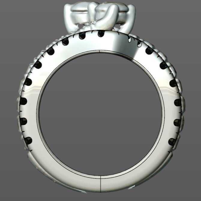 Custom Made Diamond Set Curved Wedding Ring SB3349 image 3