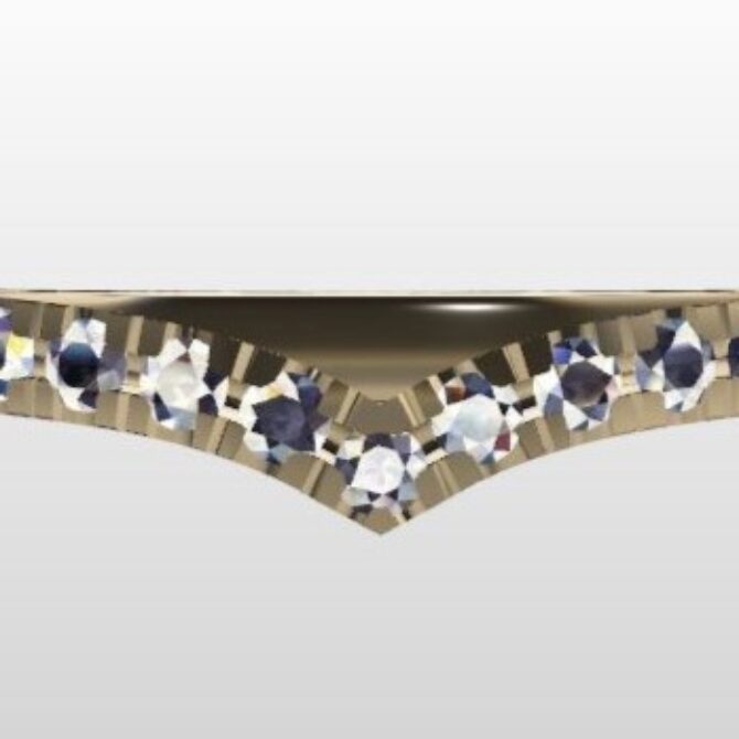 Custom Made Diamond Set V-Shape Wedding Ring SB3562 image 1