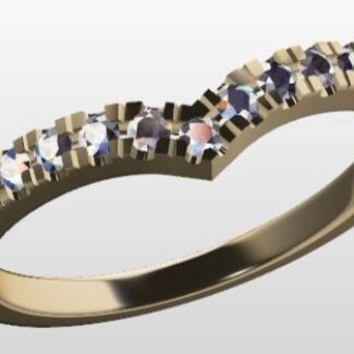 Custom Made Diamond Set V-Shape Wedding Ring SB3562 image 2