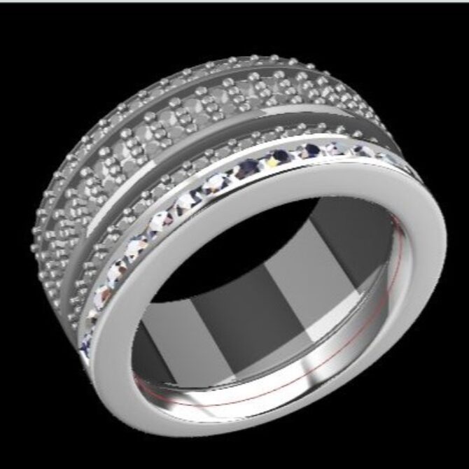 Custom Made Diamond Set Wedding Ring SB3534 image 2