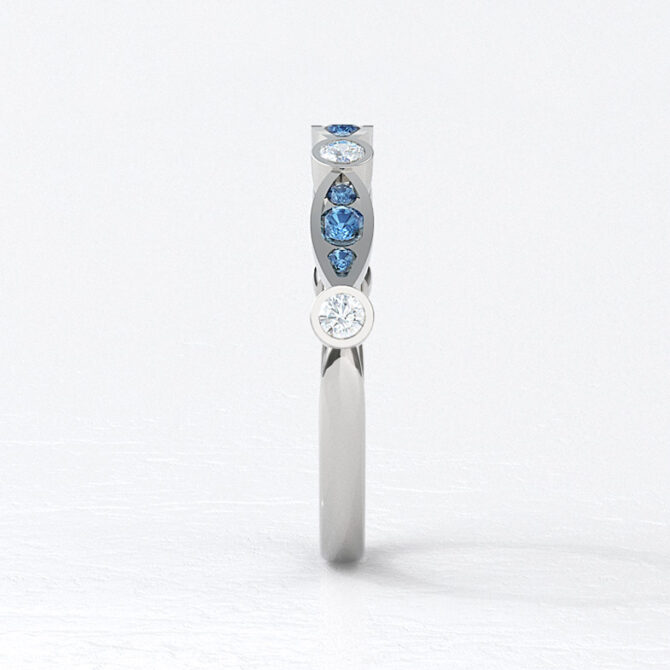 Custom Made Diamond and Gemstone Wedding Ring SB3561 image 3
