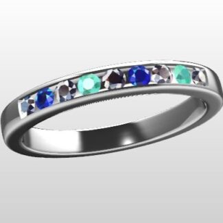 Custom Made Diamond and Gemstone Wedding Ring SB3574 image 2