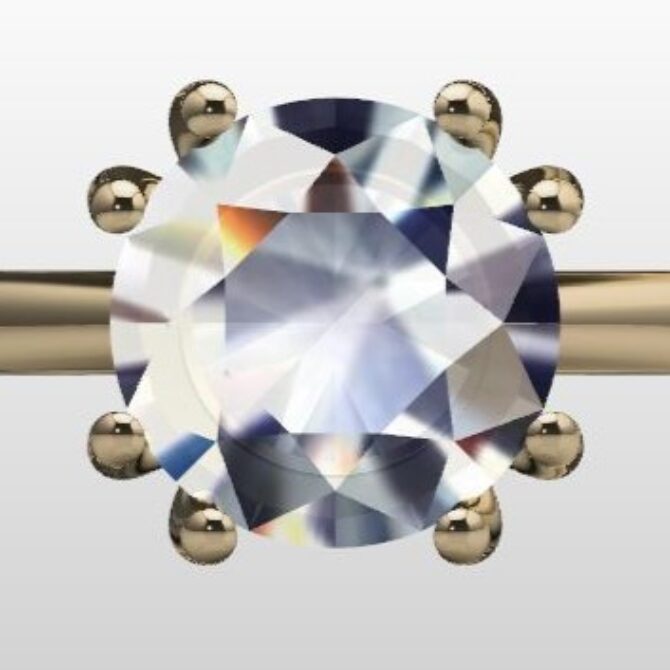 Custom Made Eight Claw Round Cut Solitaire Engagement Ring SB3601 image 1